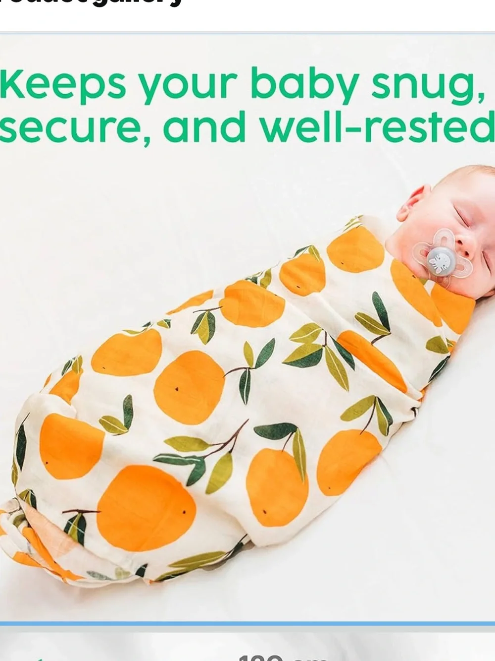 Muslin 2pk Bamboo & Cotton Orange 🍊 Apricot Fruit Print Baby Swaddle Blankets